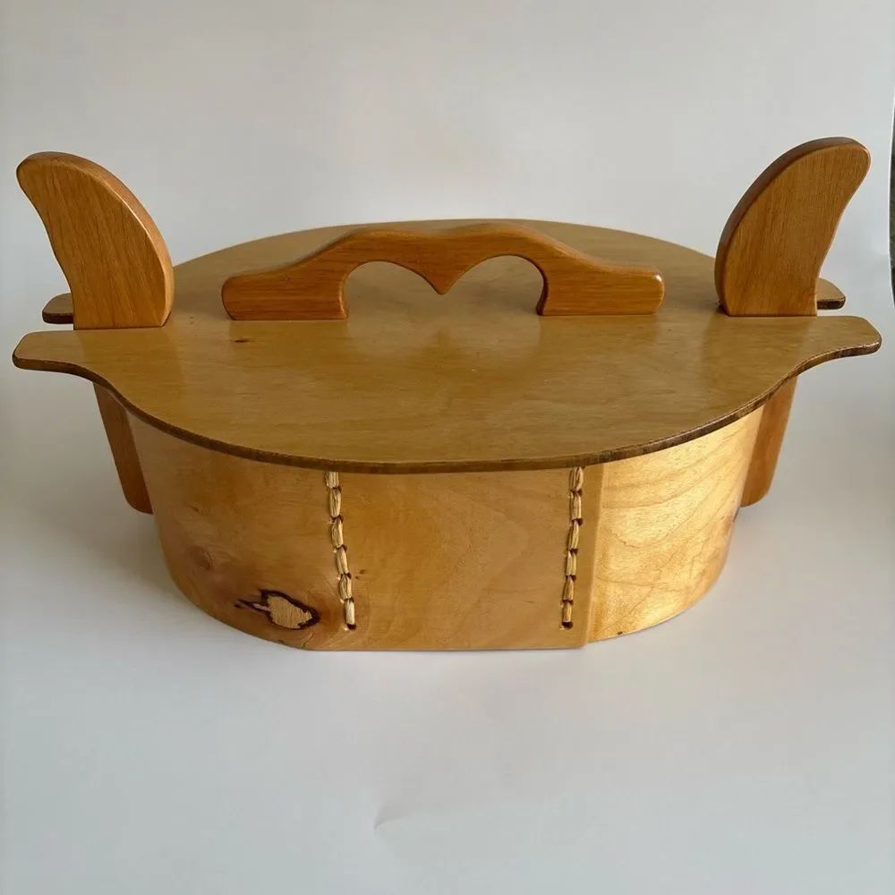 NWT Norwegian Bentwood Box Tine Lid Al Anderson Signed and Dated Vintage